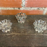 Series 3 Glass Moulded Candle Holders 1970s