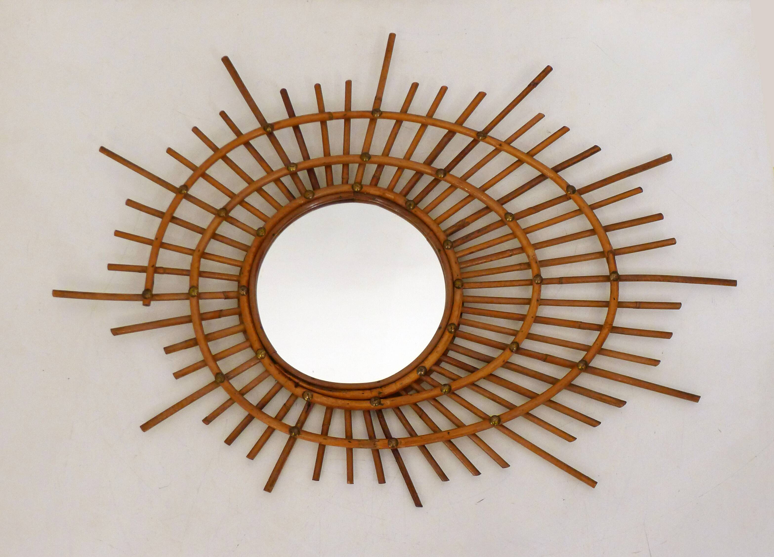 Miroir soleil ortf rotin