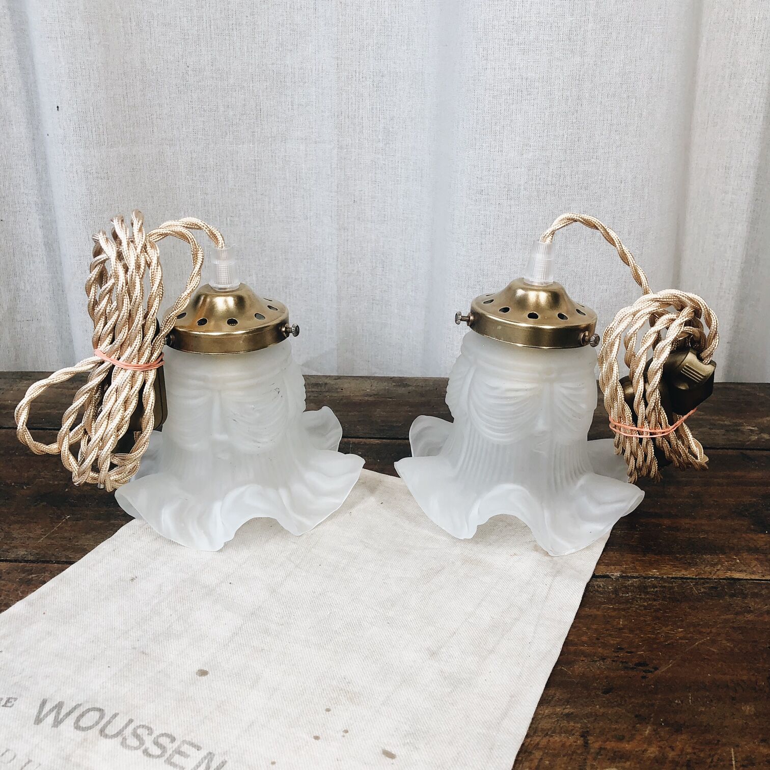 Duo of draped "tulips" walkmen