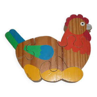 Puzzle poule en bois 4 pièces