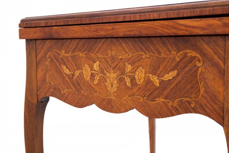 Inlaid card table, France, circa 1860. Empire