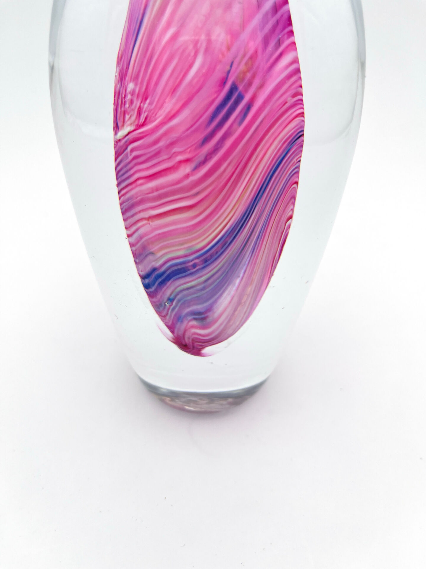 Vase Art Glass Signed B. Dubourg Limited Edition Blown Glass Sommerso