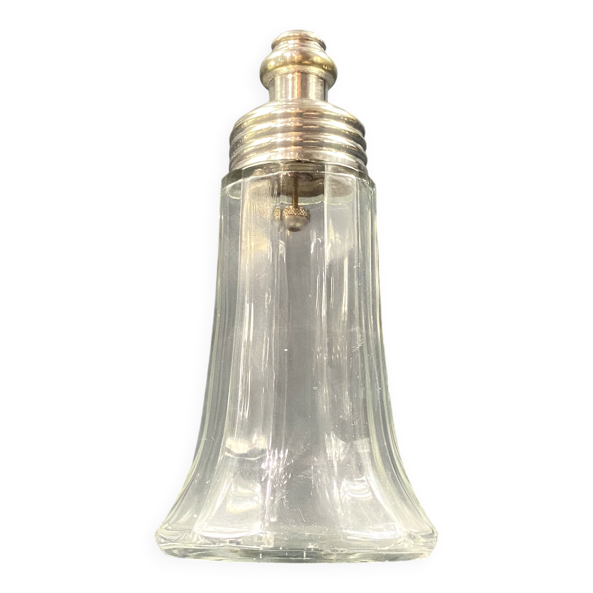 Glass and silver metal sugar shaker