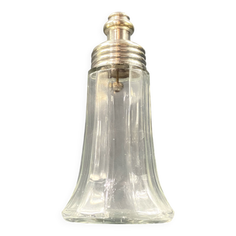 Glass and silver metal sugar shaker