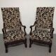 Pair of oak state armchairs, France, late 18th century