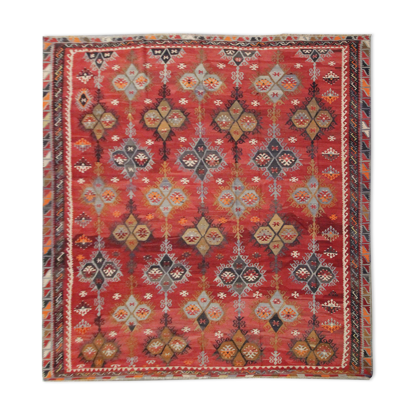 Handmade wool antique turkish sarkisla area rug carpet- 293x338cm