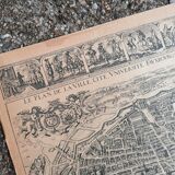 Old map of Paris by Melchior Tavernier