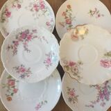 Set de 6 tasses à café anciennes porcelaine striée