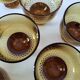 Vintage amber pressed glass glasses