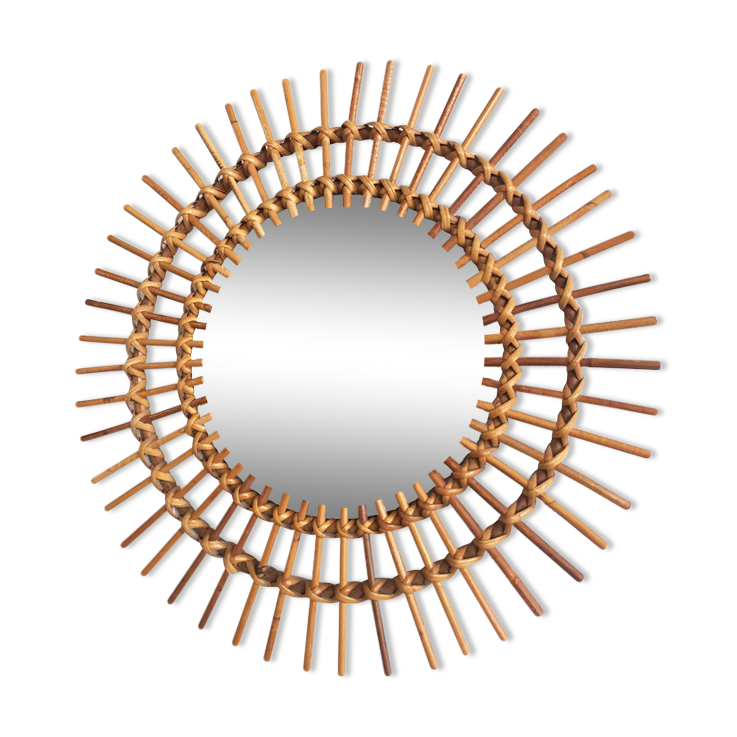 Mirror sun rattan 1960 47cm