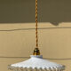 Suspension en opaline ondulée vintage douille et fils neuf