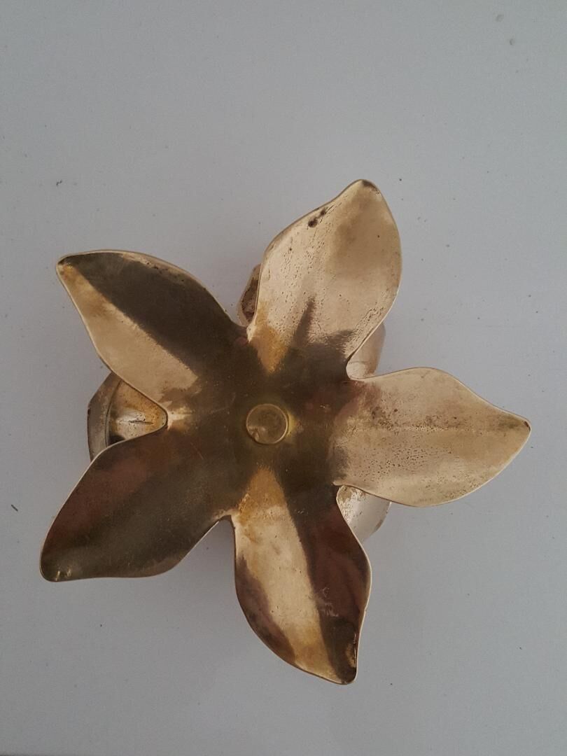 Brass flower candlestick