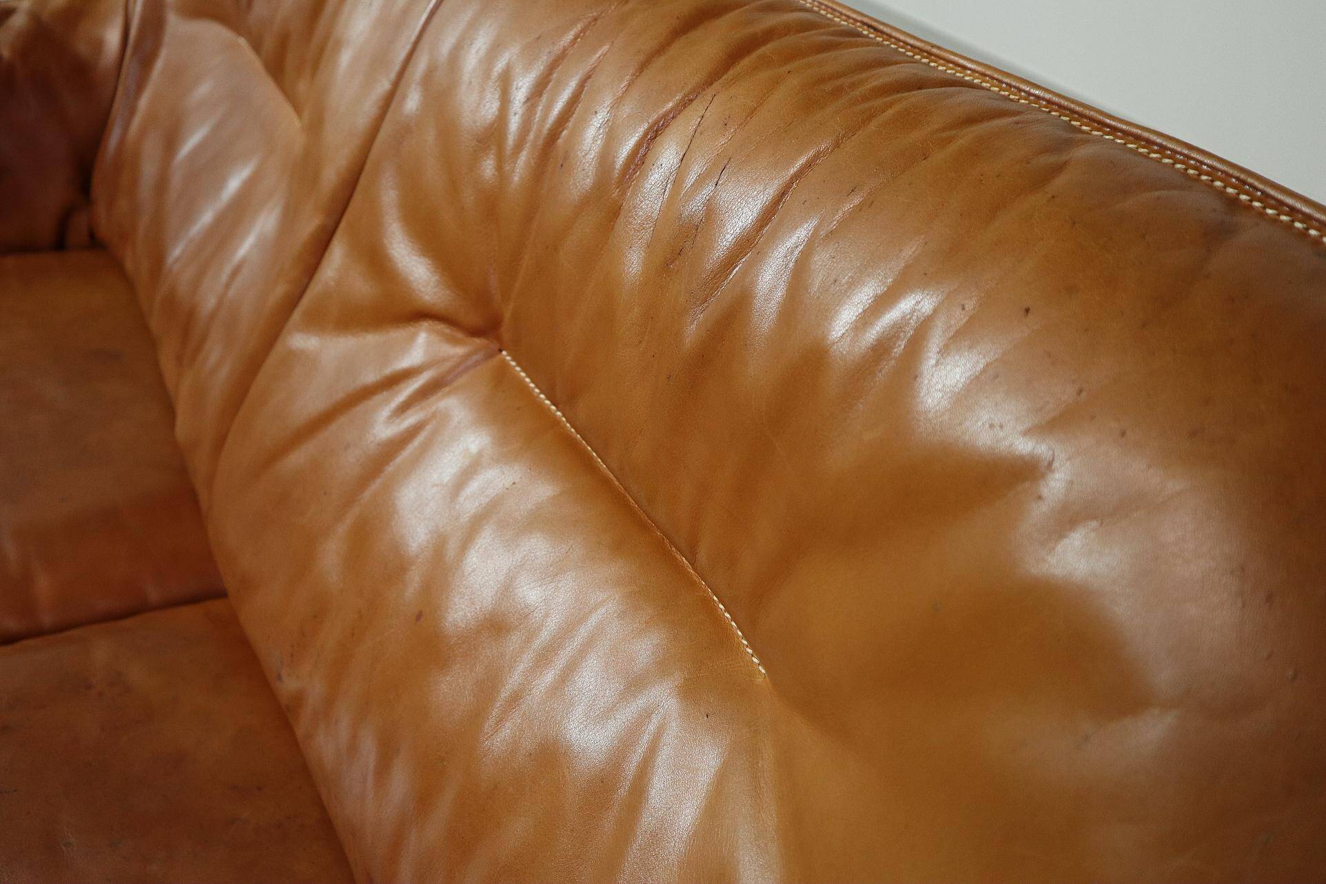 Canapé DS-16 en cuir cognac de De Sede