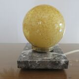 Glass lamp Clichy yellow and marble years 30/40
