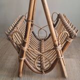 Rattan magazine rack