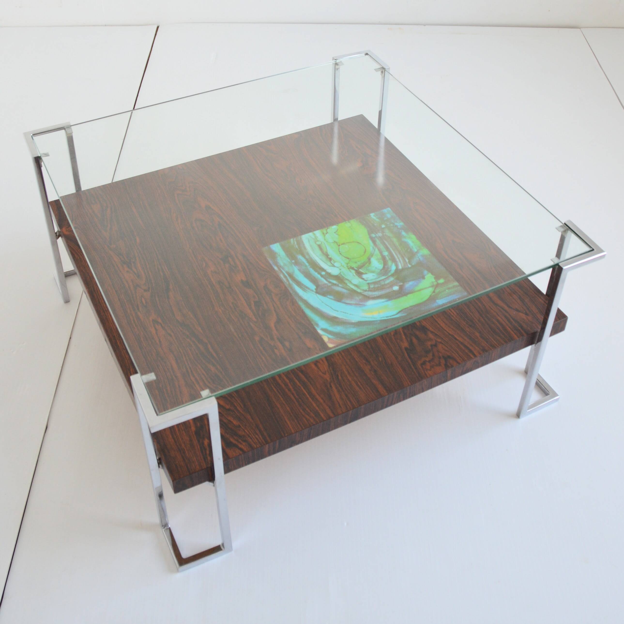 Double tray coffee table Vintage design 1970s