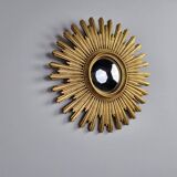 Vintage golden sunburst mirror