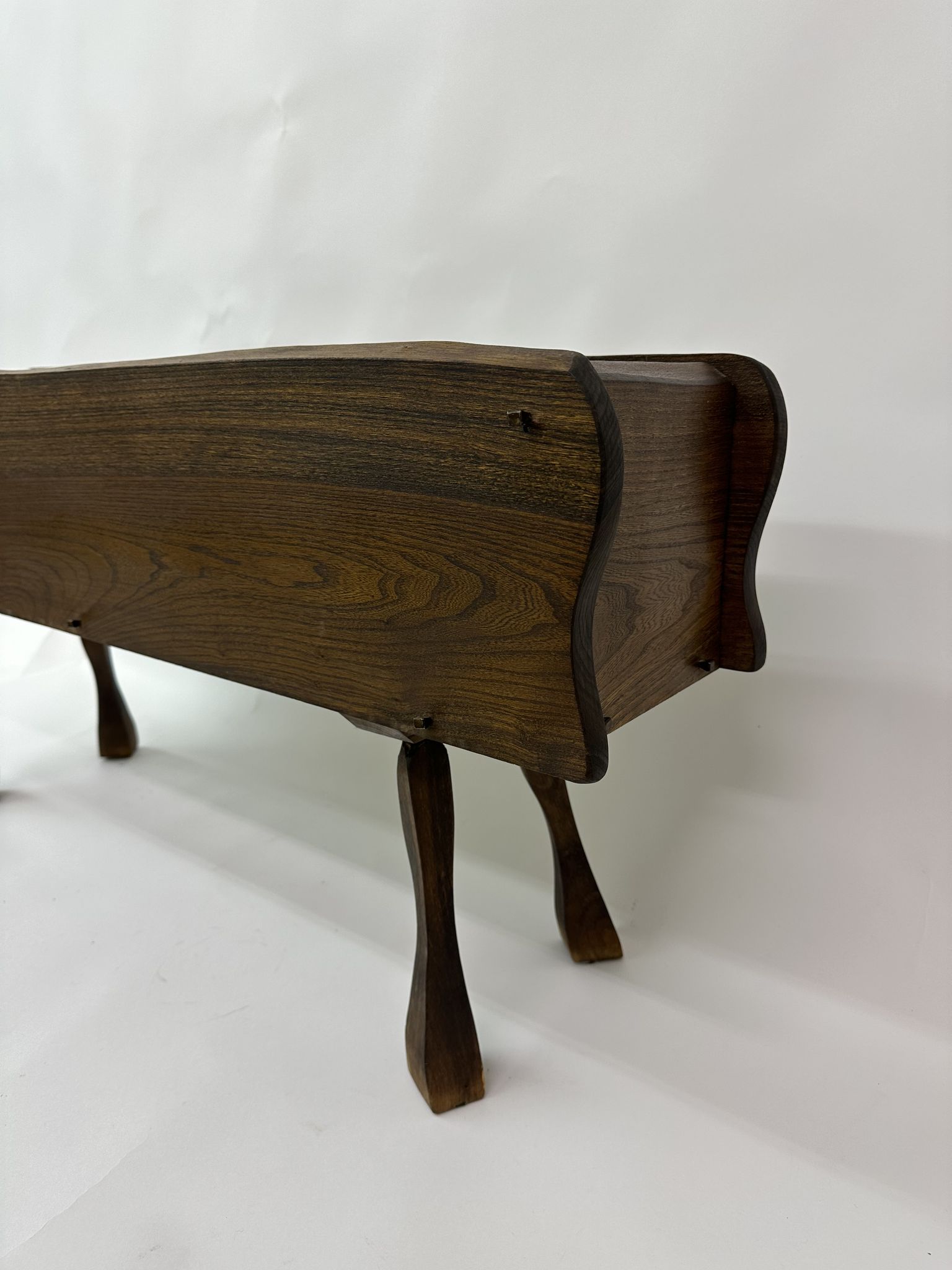 Brutalist solid wooden flower plante, 1970's