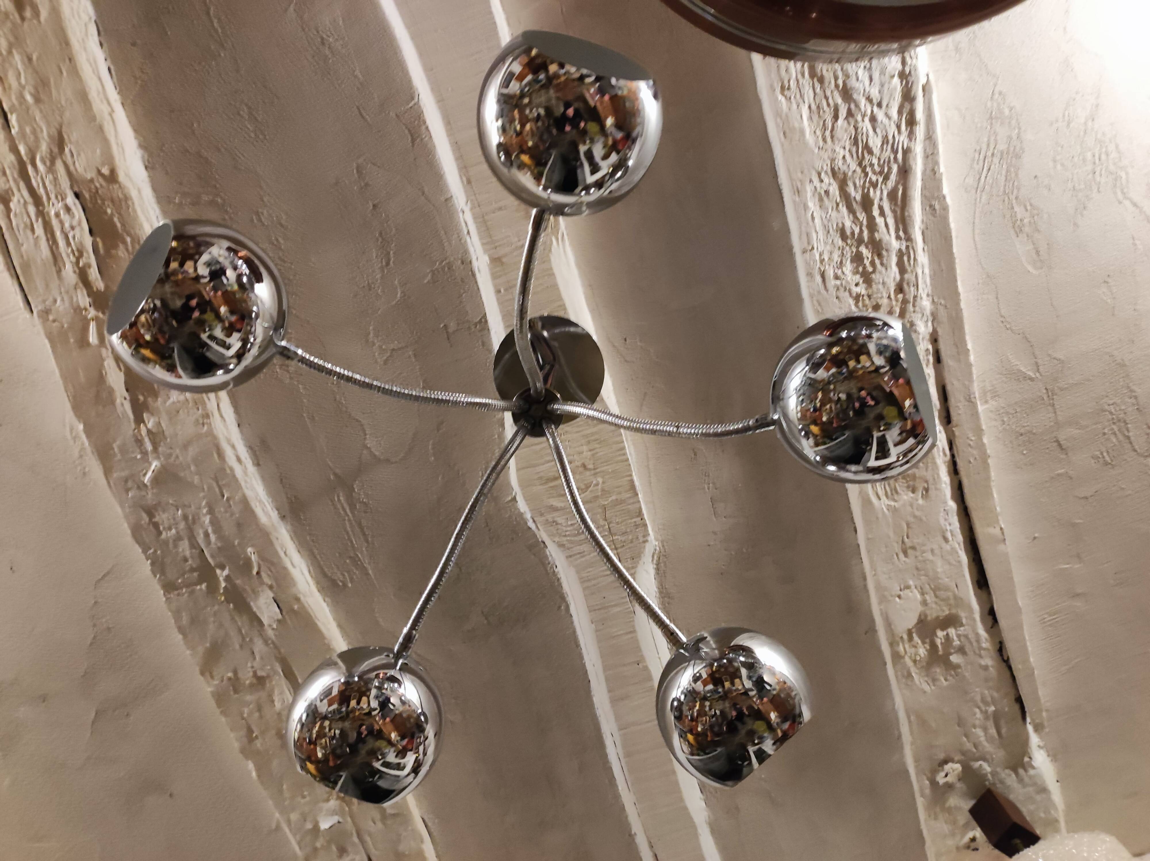 70' Eyes Ball suspension, 5 lights, articulated arms