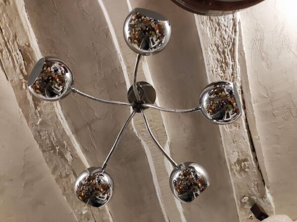Suspension 70' Eyes Ball, 5 feux, bras articulés