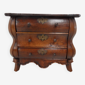 Antique oak miniature chest of drawers