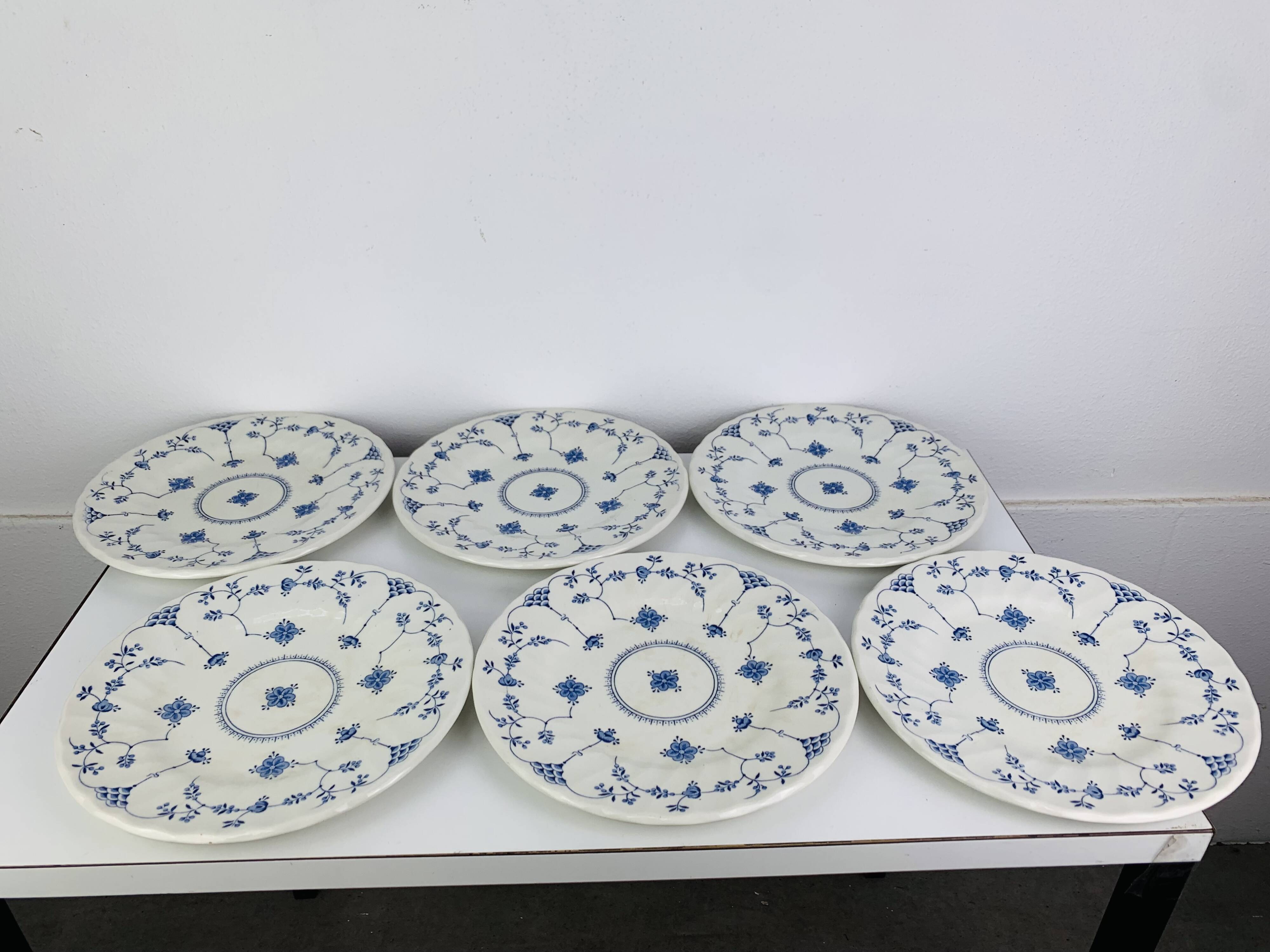 6 dessert plates Myott model Finlandia, English ironstone.