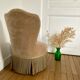 Beige velvet armchair
