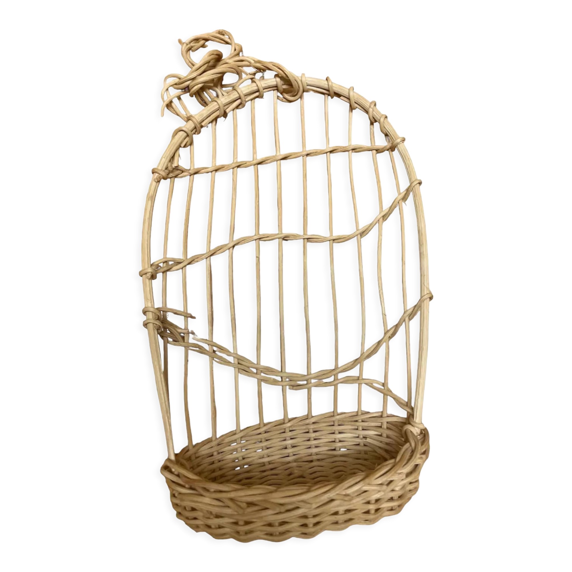 Vintage rattan birdcage