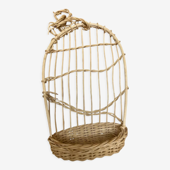Vintage rattan birdcage