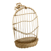 Cage à oiseaux vintage en rotin