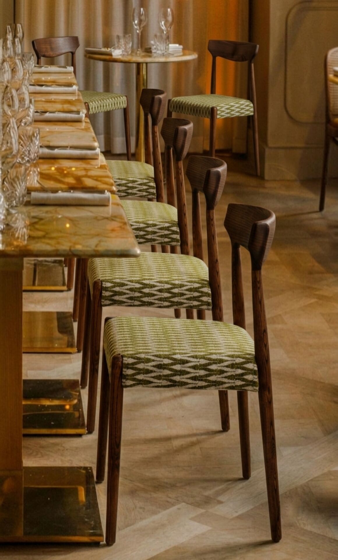 Dining chair set of 2 fiore green