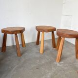 Flower coffee table set with elm tripod stools