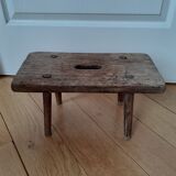Low solid wood stool