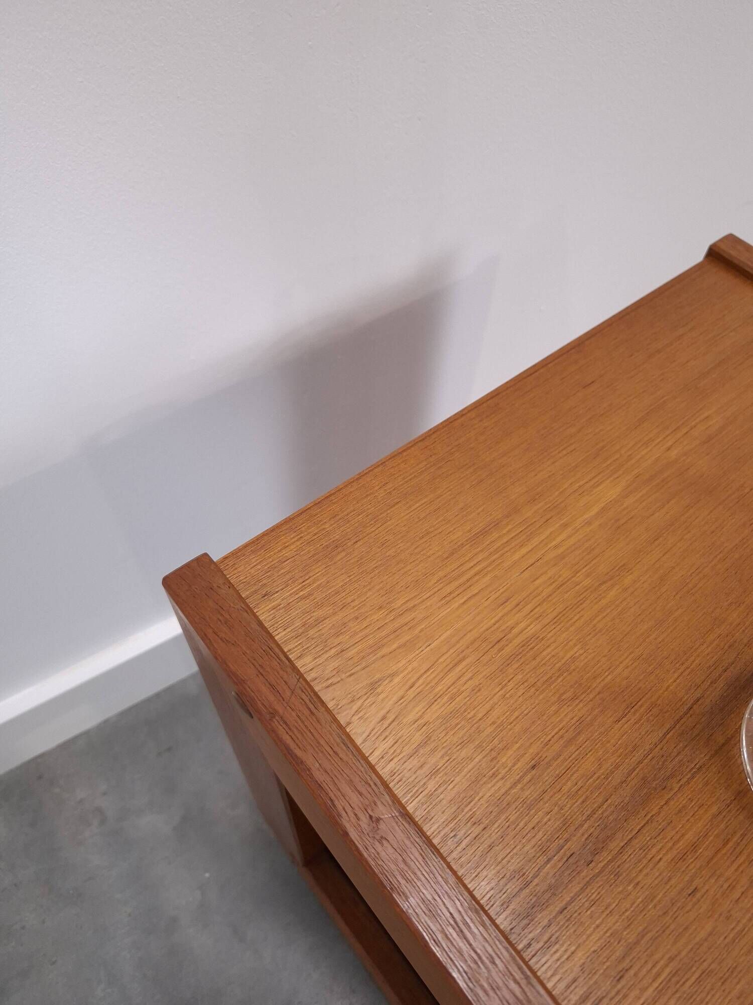 Meuble en teck LP sur roulettes, table d'appoint, table de nuit, armoire 1
