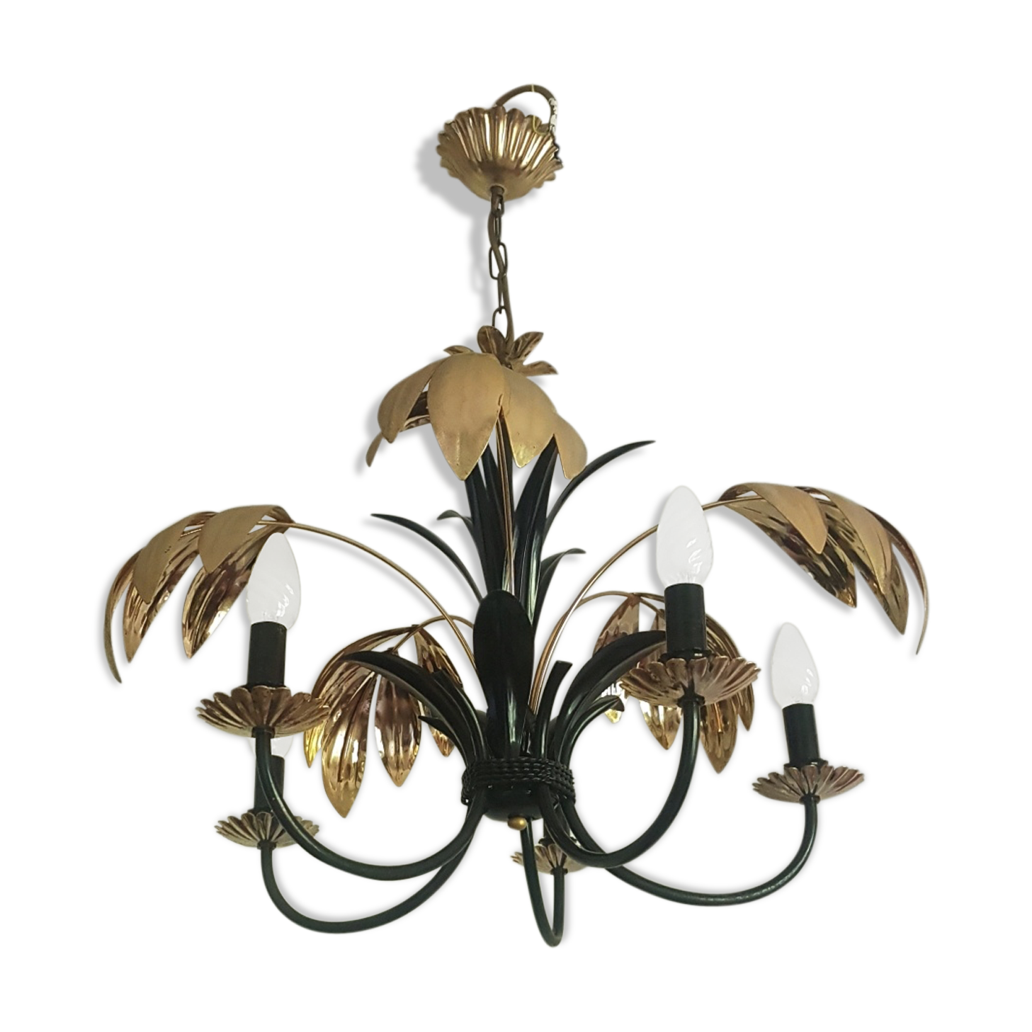 70s metal chandelier