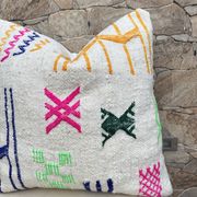Handmade Berber wool cushion: Moroccan Kilim cushion (45x45cm)