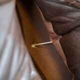 Three seater sofa upholstered with patinated brown leather by Arne Norell, 1970s