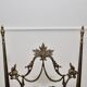 Hollywood regency style brass & velvet chiavarine side chairs, set of 2