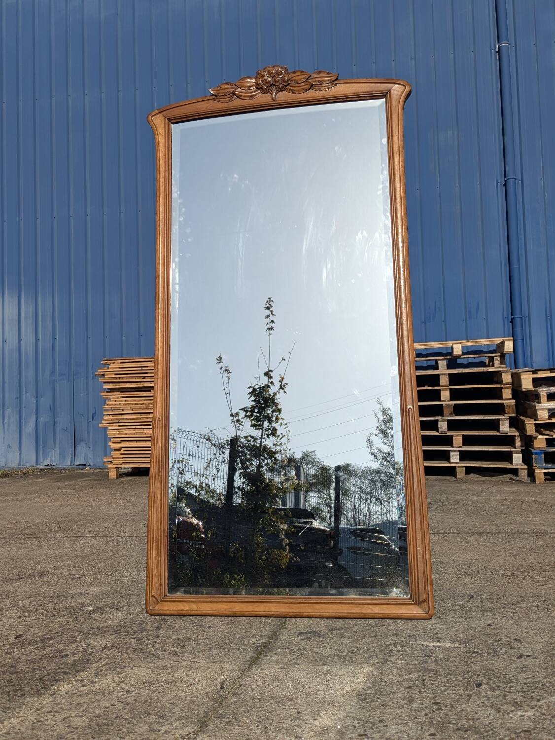 Large 187cm Art Nouveau Mirror, Nancy School, in the Majorelle style