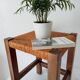 Antique solid oak stool Mountain Chalet