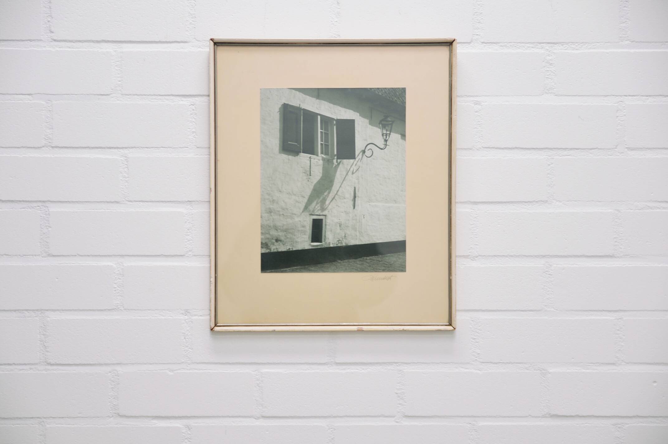 Vintage beige frame black & white photo