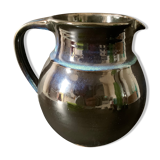 Blue earthenware pitcher