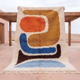 Beni Ourain Berber rug with colourful patterns, size 150 x 250 cm.