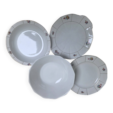 Lot de 4 plats Digoin-Sarreguemines