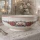 Antique salad bowl in Sarreguemines earthenware.