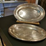 2 silver metal trays hotel bellevue