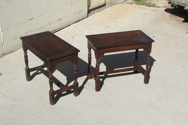 Pair of stools, bedsides, bits of sofa