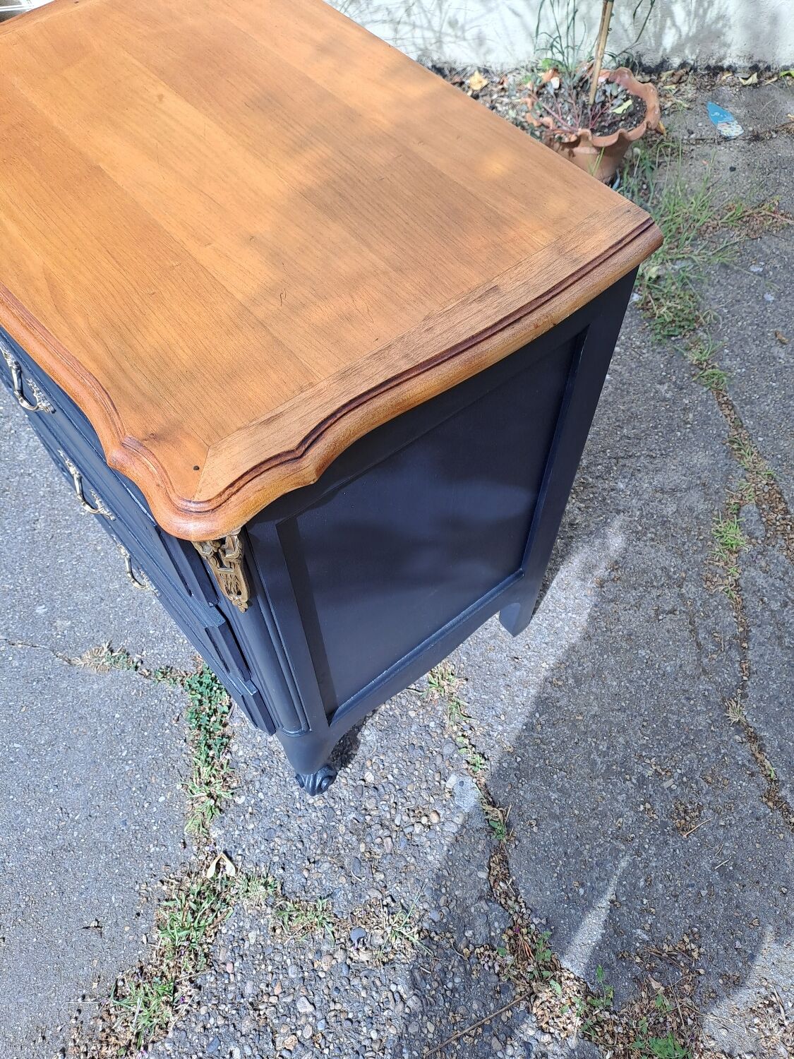 Painted Louis XV style chest of drawers