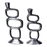 Pair of circle candlesticks by Matthew Hilton, England, 1980