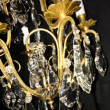 Lustre cage pampilles de cristal st. Louis XV